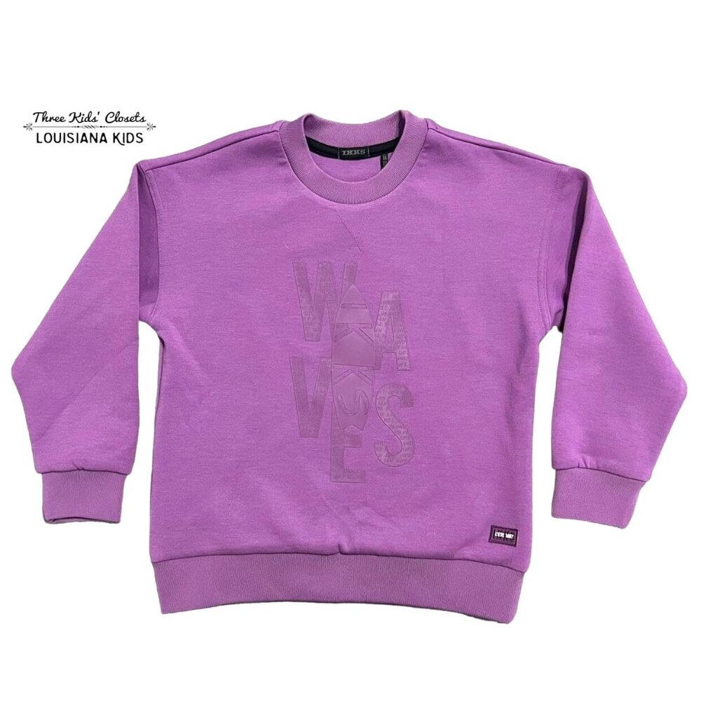 IKKS Sz 116 (6Y) Purple Techfleece Surfboard Sweatshirt